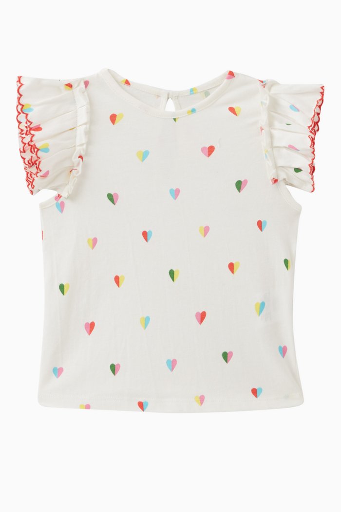 

Heart Print T-shirt in Cotton, Multicolour