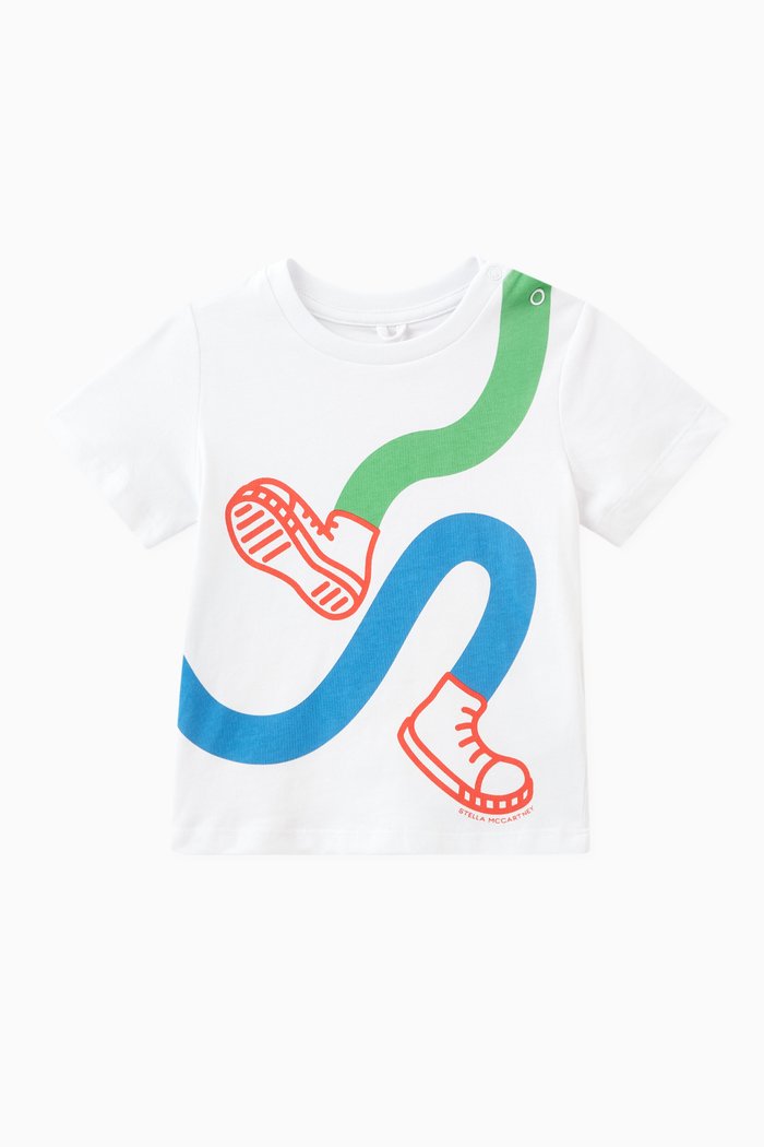 

Graphic Print T-shirt in Organic Cotton Jersey, White