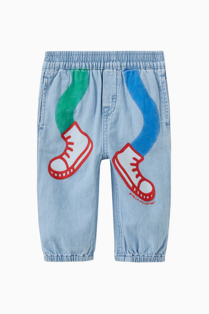 

Illustrated Jeans in Organic Cotton, Blue