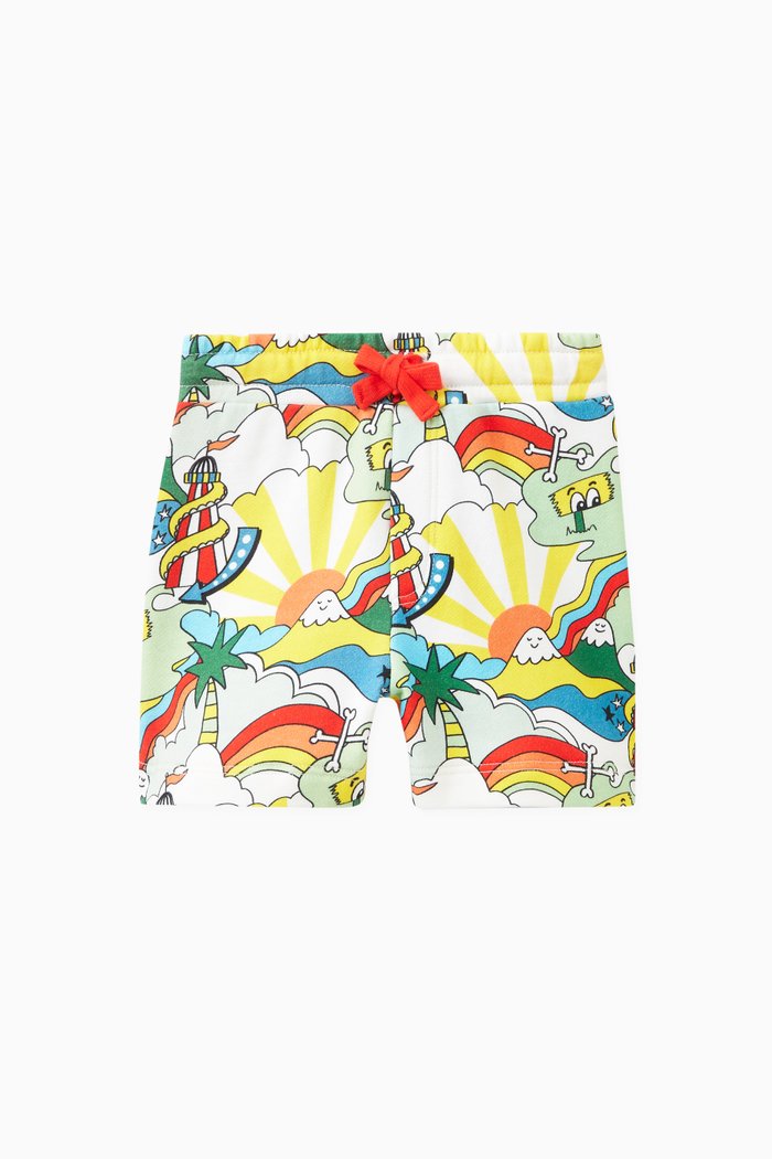 

Rollercoaster Print Shorts in Organic Cotton Fleece, Multicolour