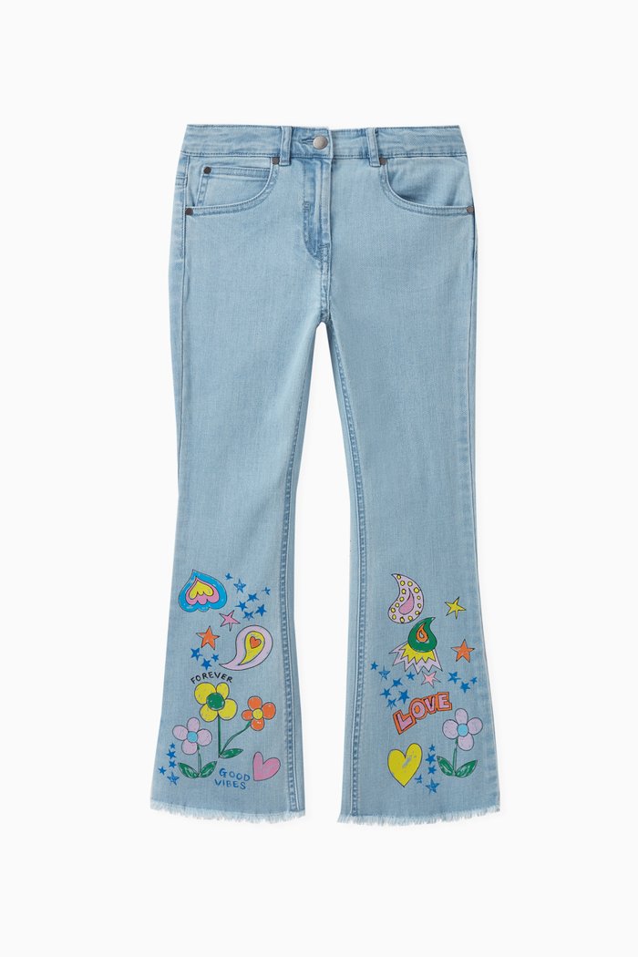 

Love Flared Denim Jeans in Cotton, Blue
