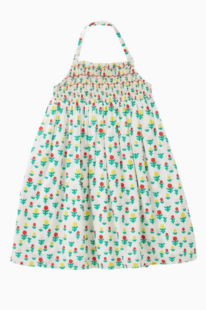 Floral Print Halter Dress in Cotton, Multicolour