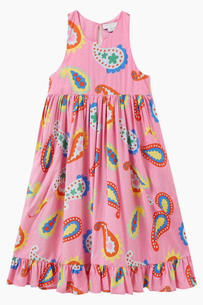 

Paisley Print Dress in Viscose Blend, Pink