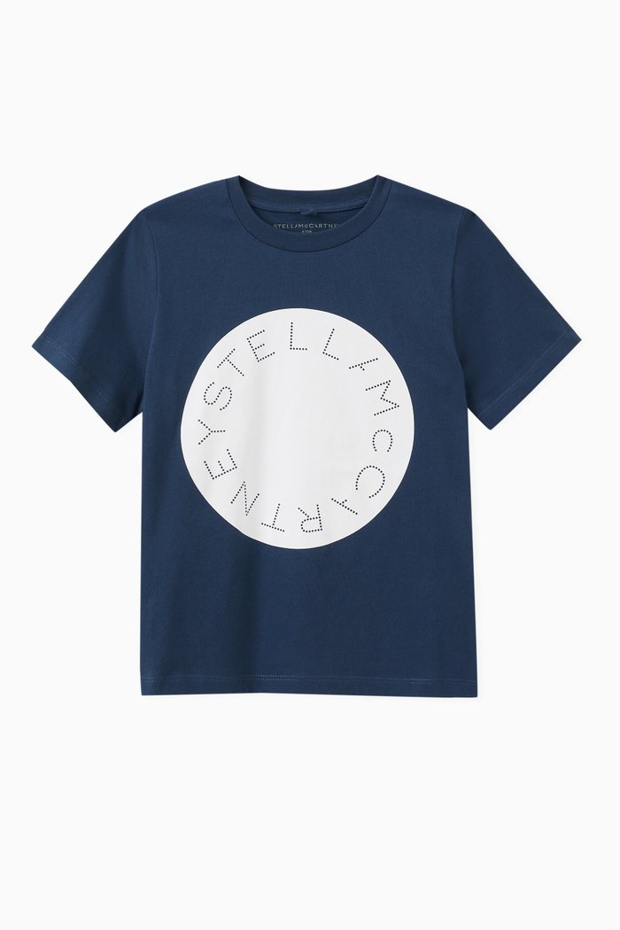 

Logo Print T-shirt in Cotton, Blue