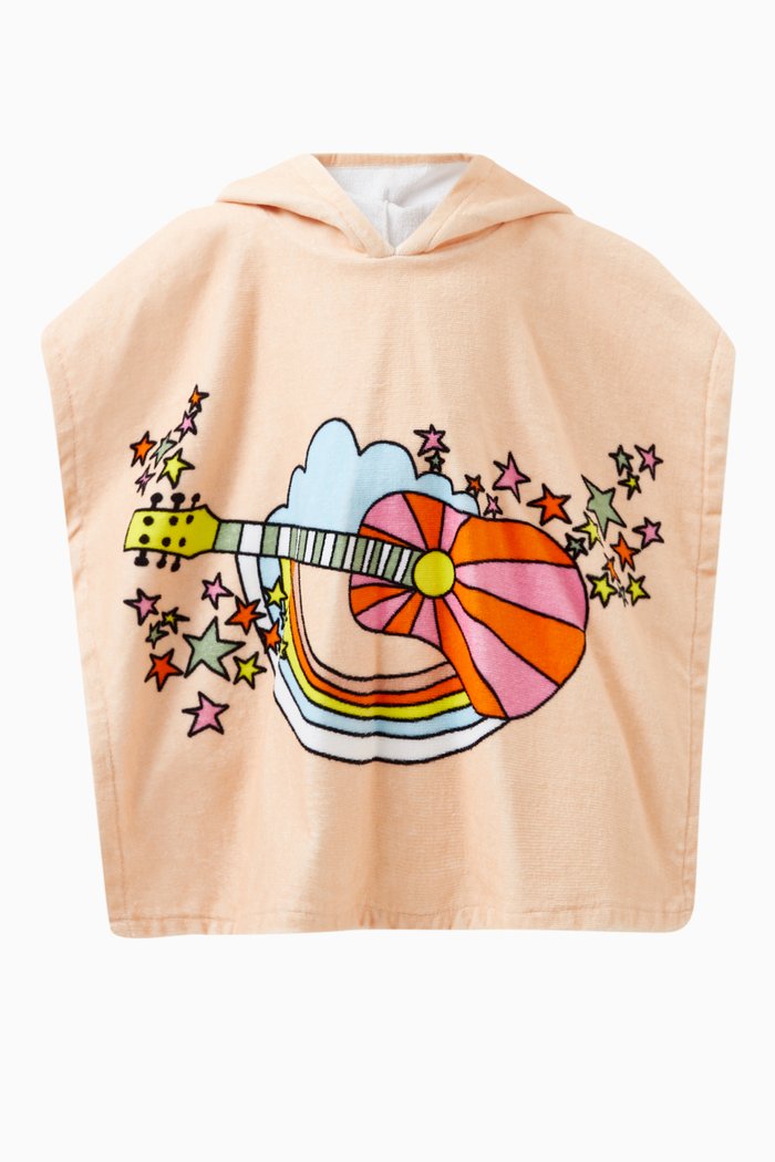 Guitar Print Pullover Robe in Cotton, Pink