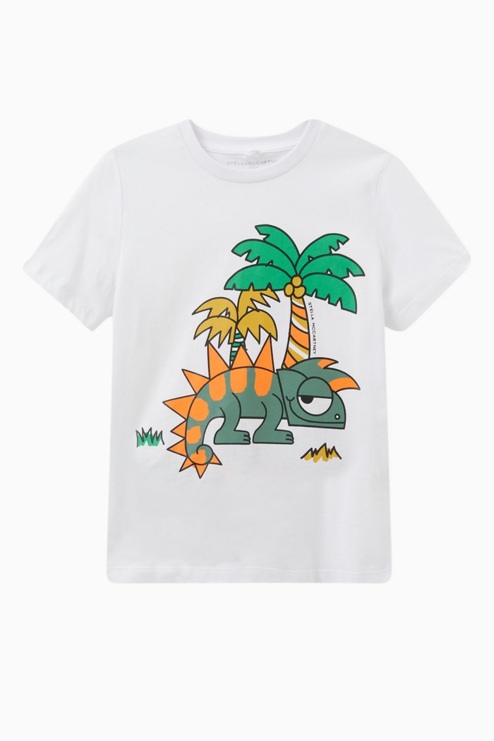 

Gecko Print Shirt in Cotton, White