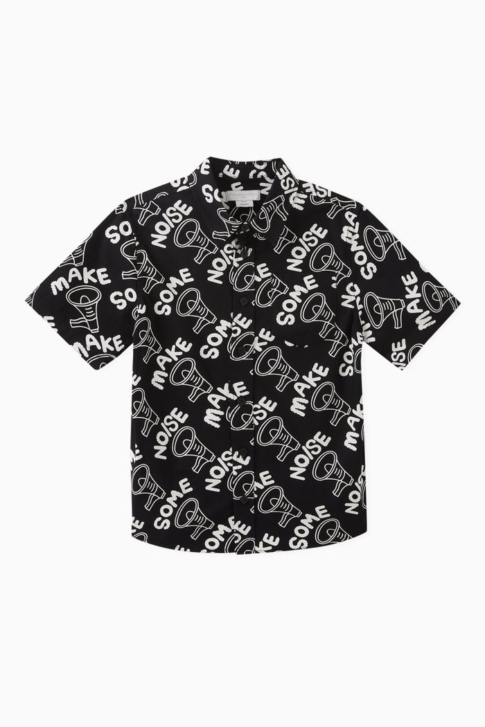 

Megaphone Shirt in Cotton, Black