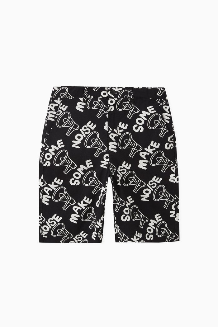 

Megaphone Shorts in Cotton, Black