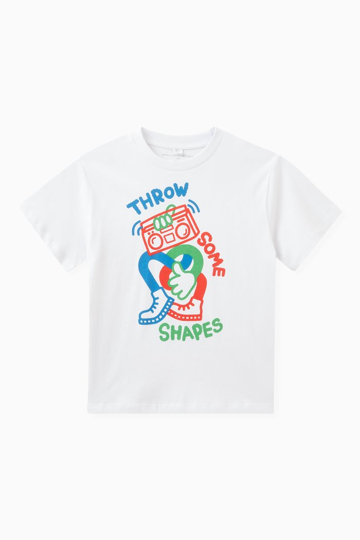 

Graphic Print T-shirt in Organic Cotton Jersey, White