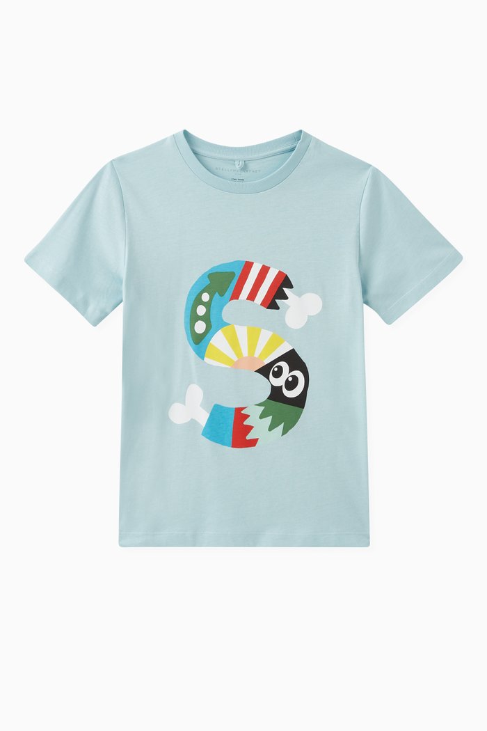 Logo T-shirt in Cotton, Blue