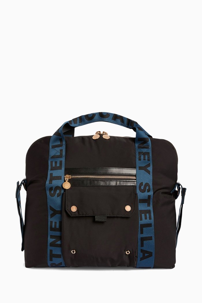 

Logo-Tape Detail Changing Bag in Nylon, Black