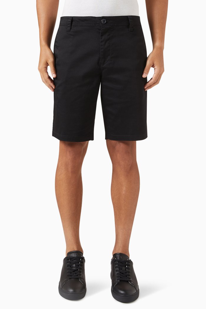 

Bermuda Shorts in Cotton Blend, Black