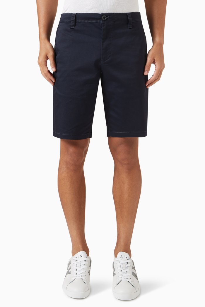 

Bermuda Shorts in Cotton Blend, Blue