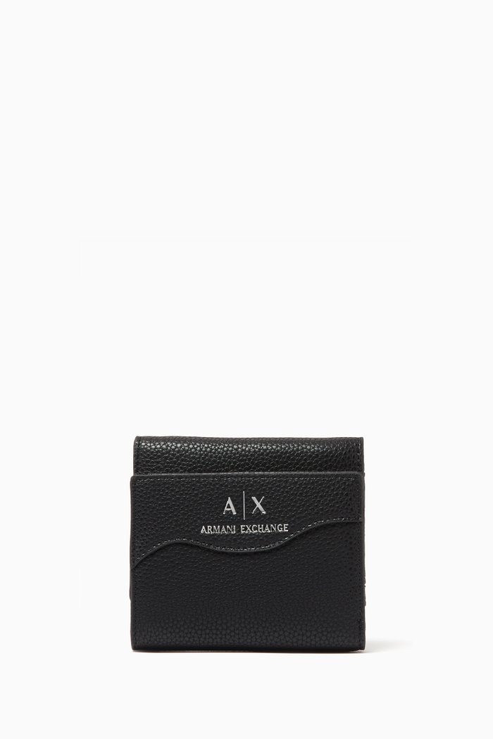 

AX Tri-fold Wallet in Leather, Black