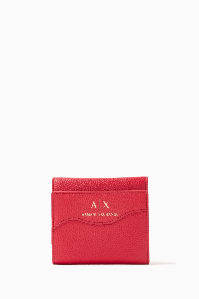

AX Tri-fold Wallet in Leather, Red