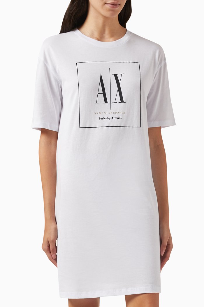 

Logo T-shirt Dress in Jersey, White