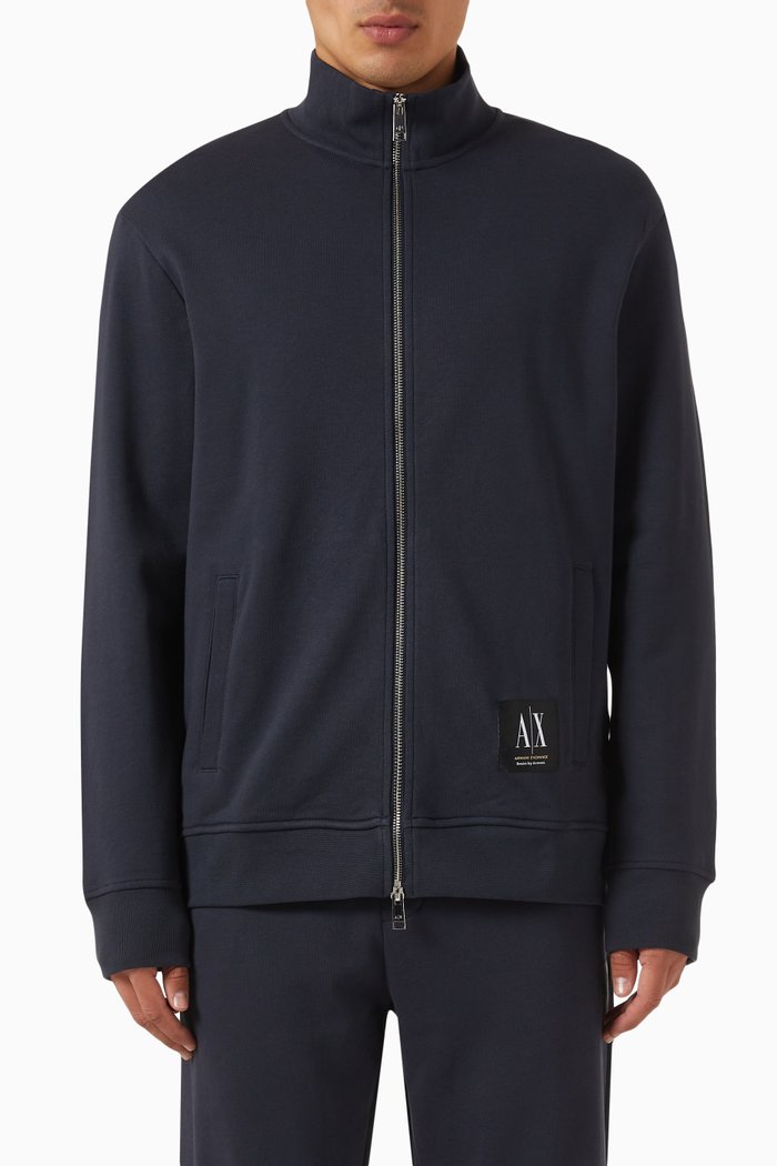 

Zip-up Sweatshirt in Fleece, Blue