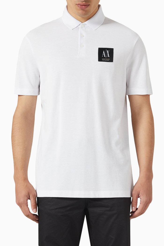 

Logo Polo Shirt in Cotton Piqué, White