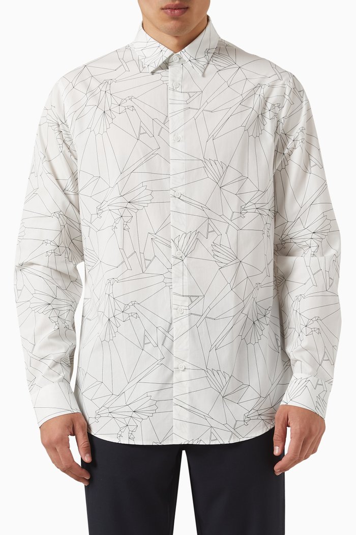 

Printed Shirt in Cotton, White