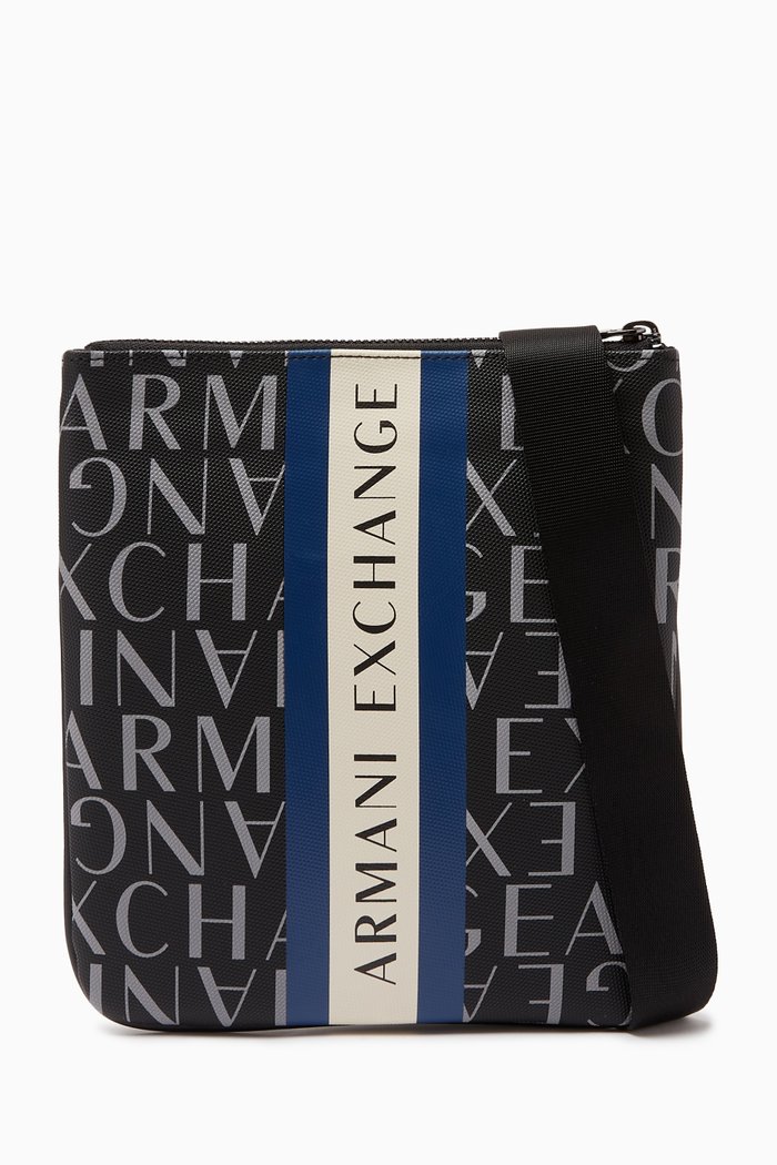 

All-over Logo Crossbody Bag in Canvas, Black