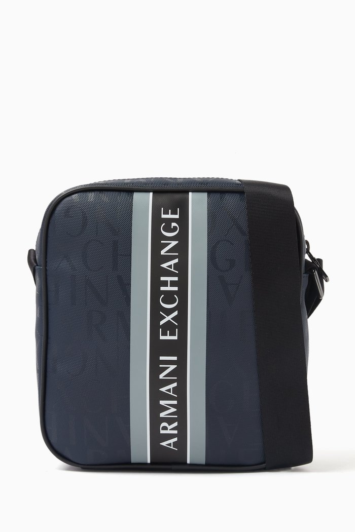 

All-over Logo Crossbody Bag in Canvas, Blue