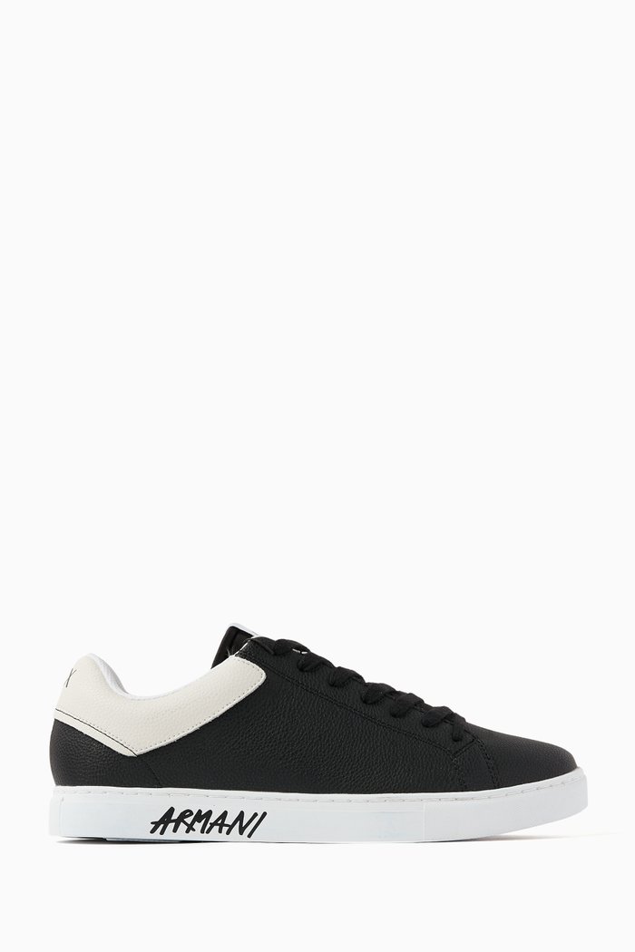 

Paris Low Top Sneakers in Leather, Black