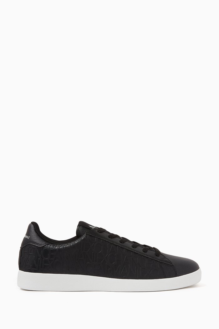 

Logo Low-top Sneakers in Leather, Black