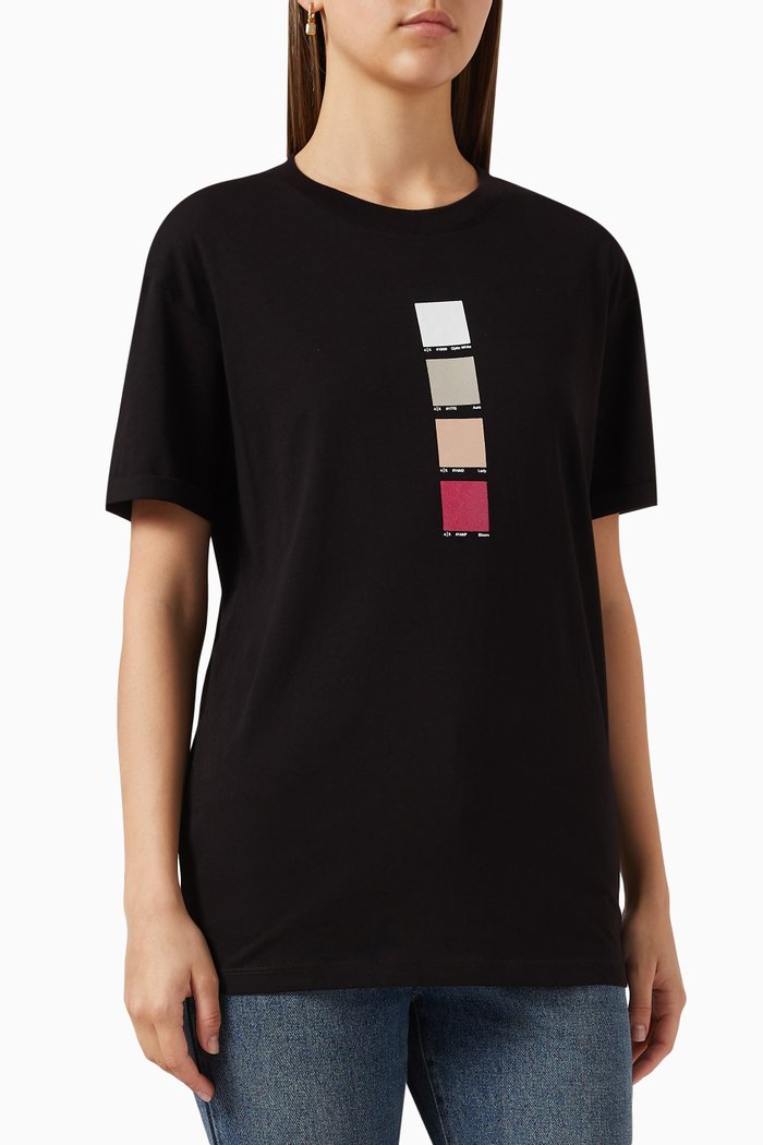 

Shade Card T-shirt in Cotton Jersey, Black