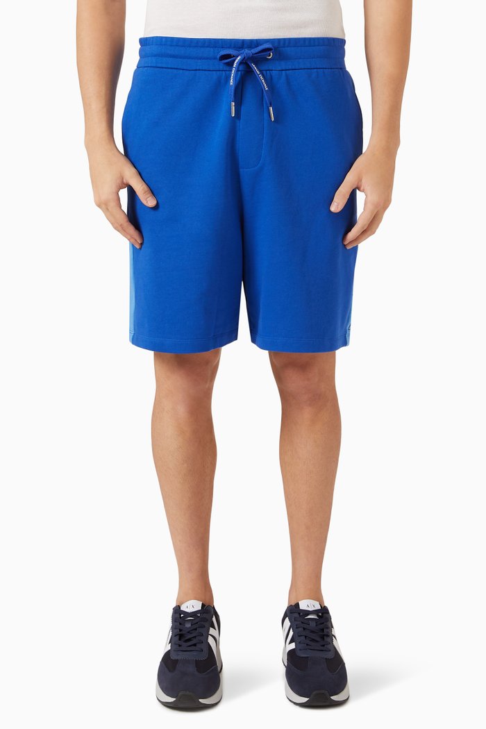 

Colourblock Logo Sweatshorts in Cotton Fleece, Blue