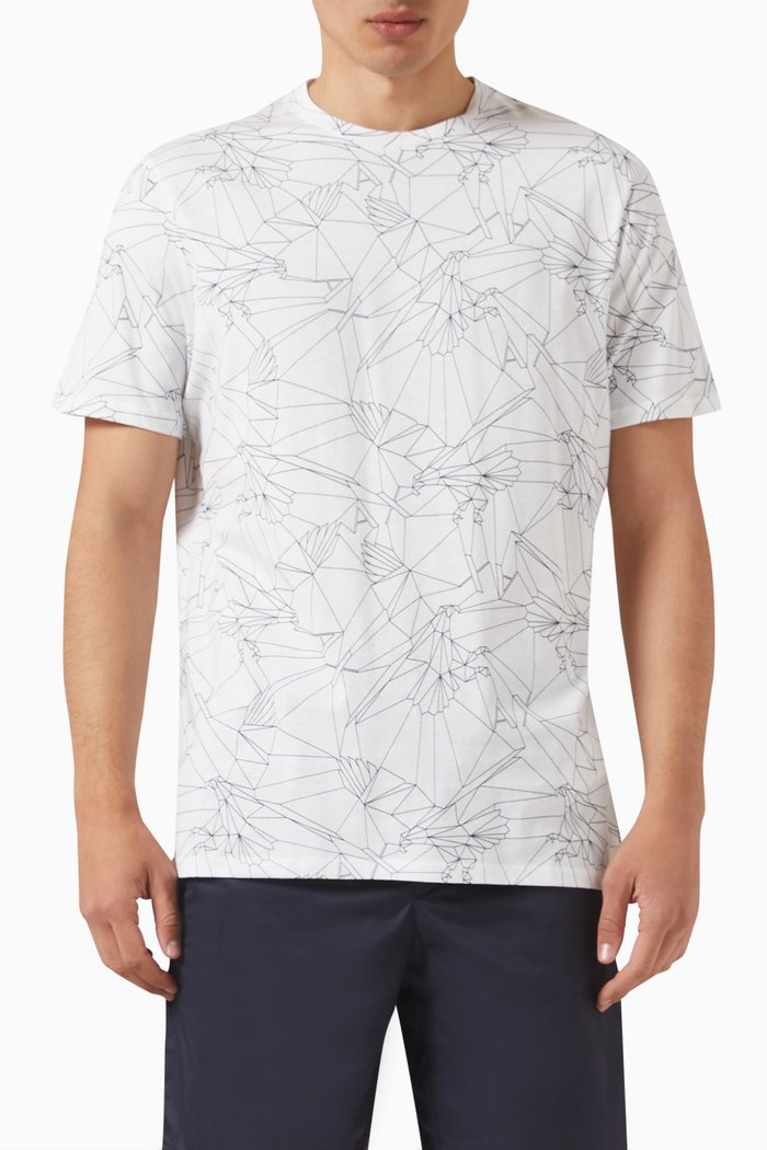 

Eagle Logo T-shirt in Cotton Jersey, White