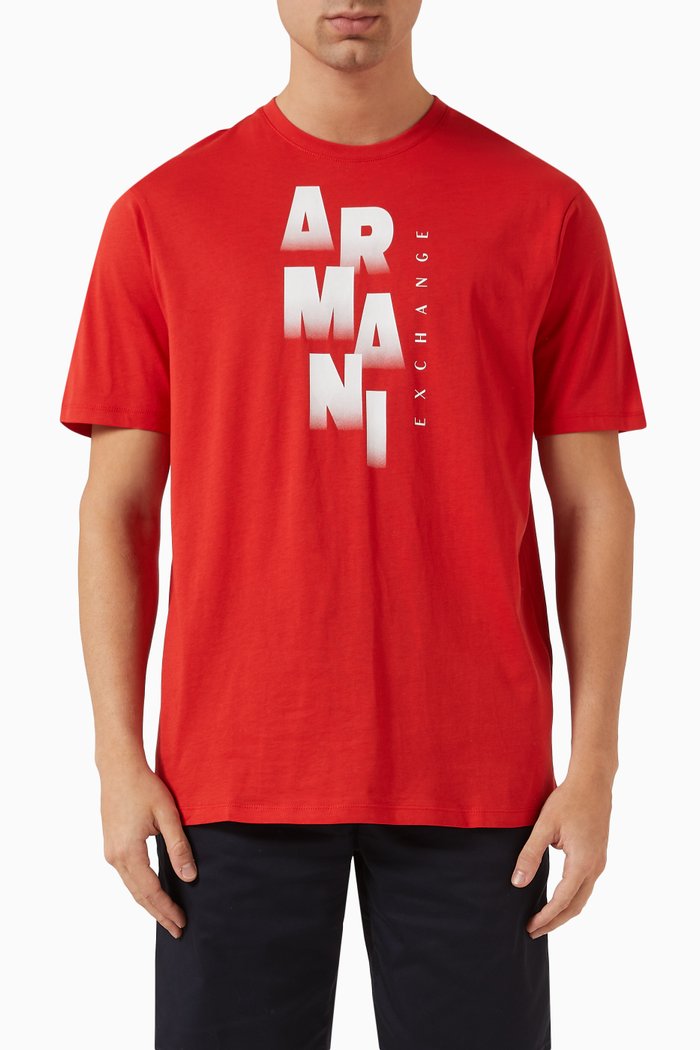 

Logo Print T-shirt in Cotton Jersey, Red