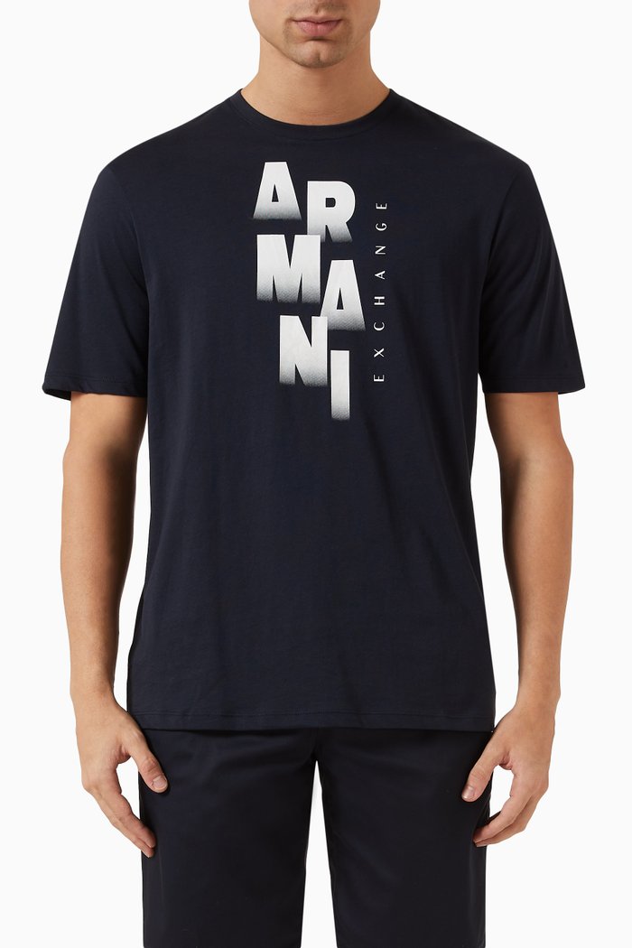 

Logo Print T-shirt in Cotton Jersey, Blue