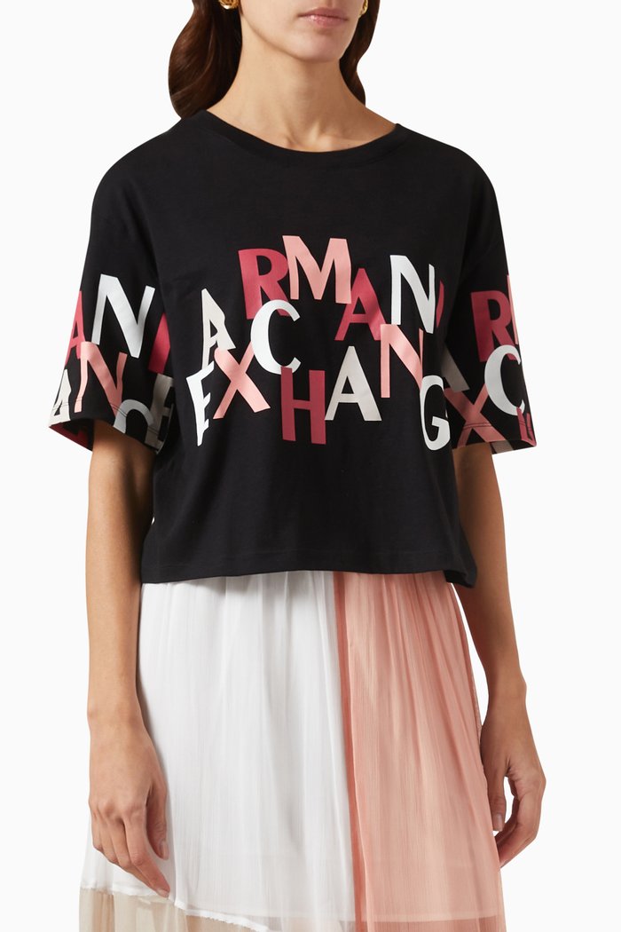

Logo Crop Top in Jersey, Black