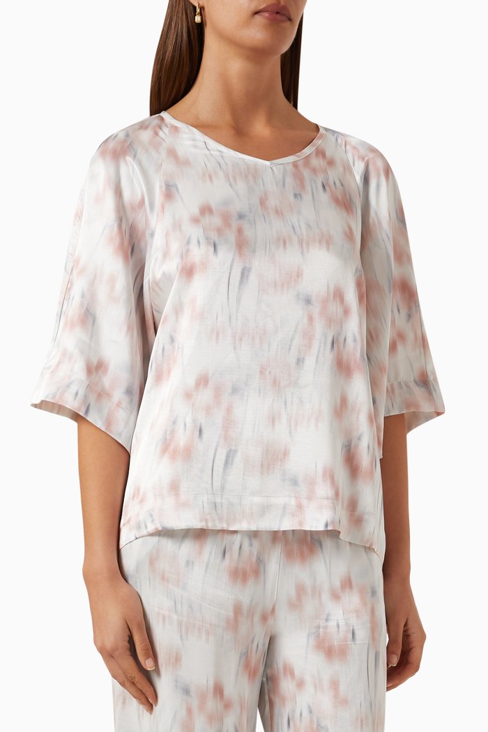 

Secret Garden Printed Top, White