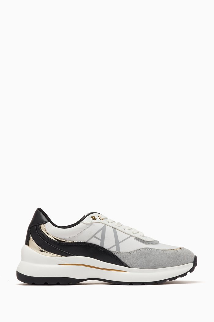 

AX Metallic Low-top Sneakers in Leather, Grey