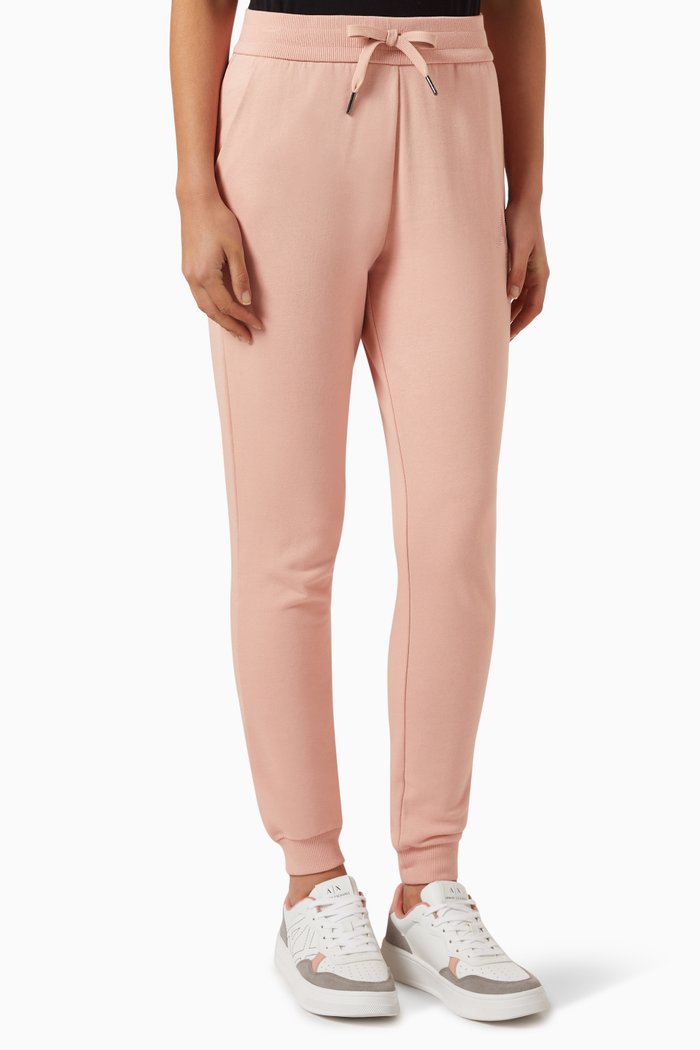 

AX Rhinestone Logo Sweatpants in Jersey, Pink