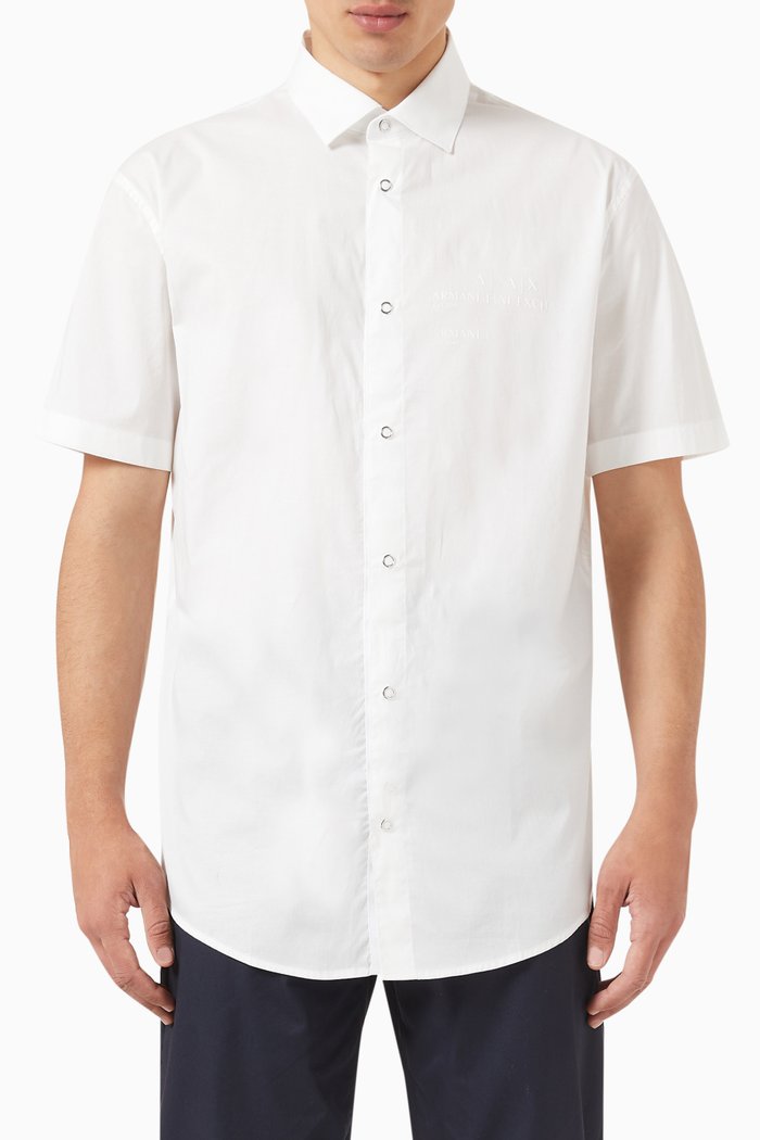 

Embossed Logo Shirt in Cotton, White
