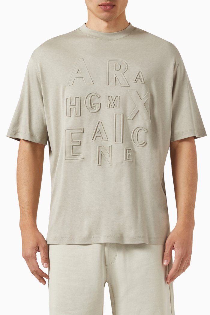 

Embossed Logo T-shirt in Cotton Jersey, Neutral