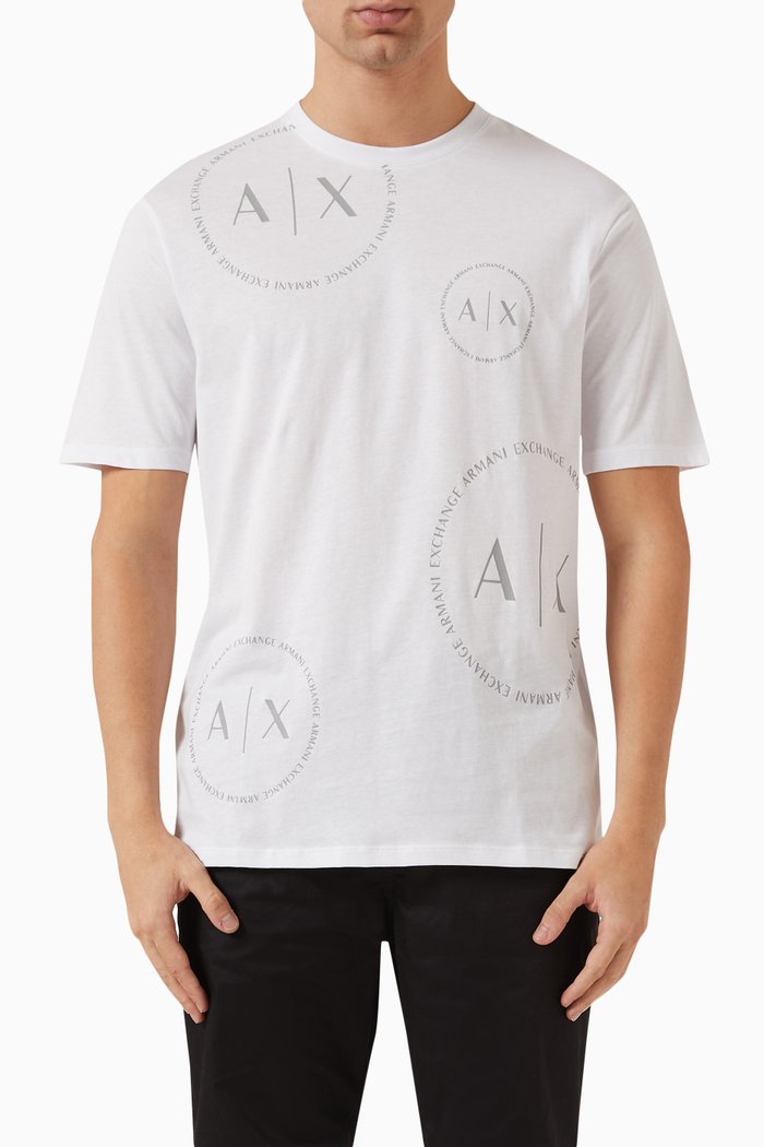 Logo Print T-shirt in Cotton Jersey, White