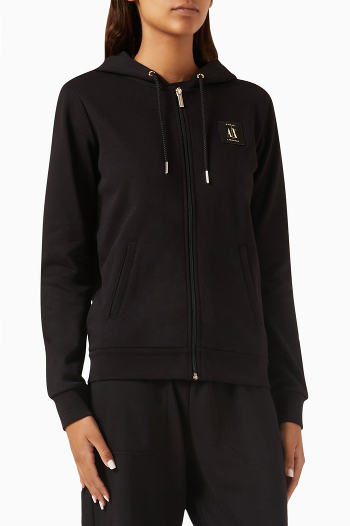 

Icon Logo Hoodie in Cotton-fleece, Black