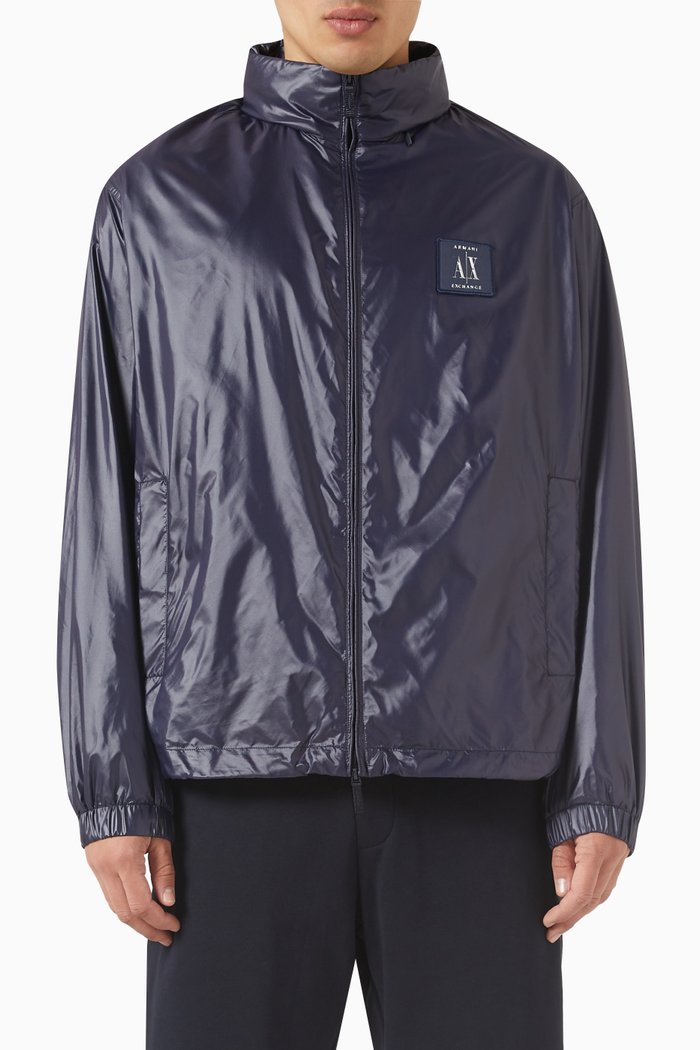 

AX Logo Jacket in Nylon, Blue