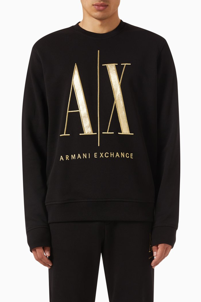 

Icon Logo Sweatshirt in Cotton Terry, Black