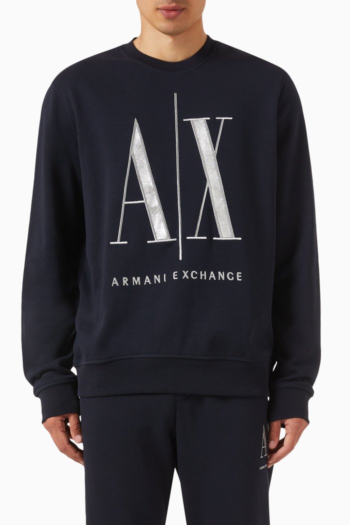 

Icon Logo Sweatshirt in Cotton Terry, Blue