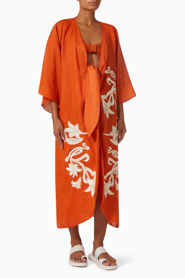 

Frida Kaftan in Linen, Orange