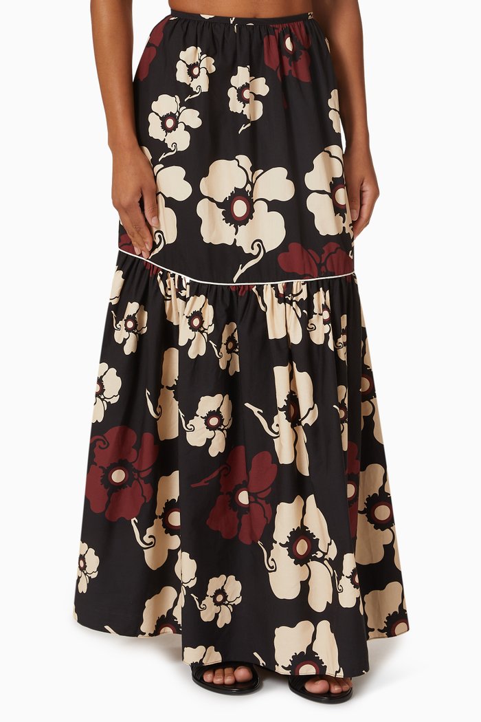 

Ornella Maxi Skirt in Cotton, Black