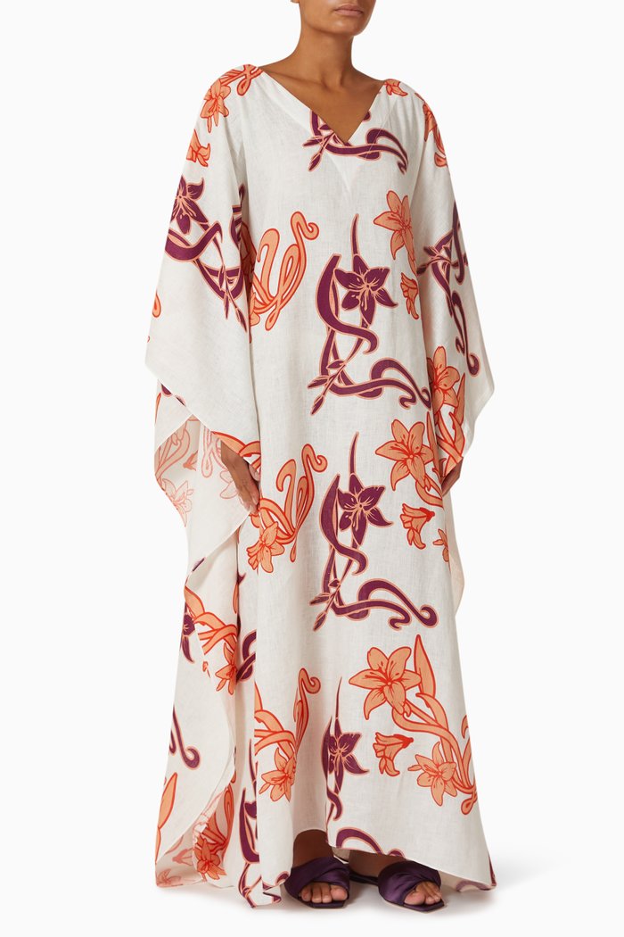 

Morena Kaftan in Linen, White