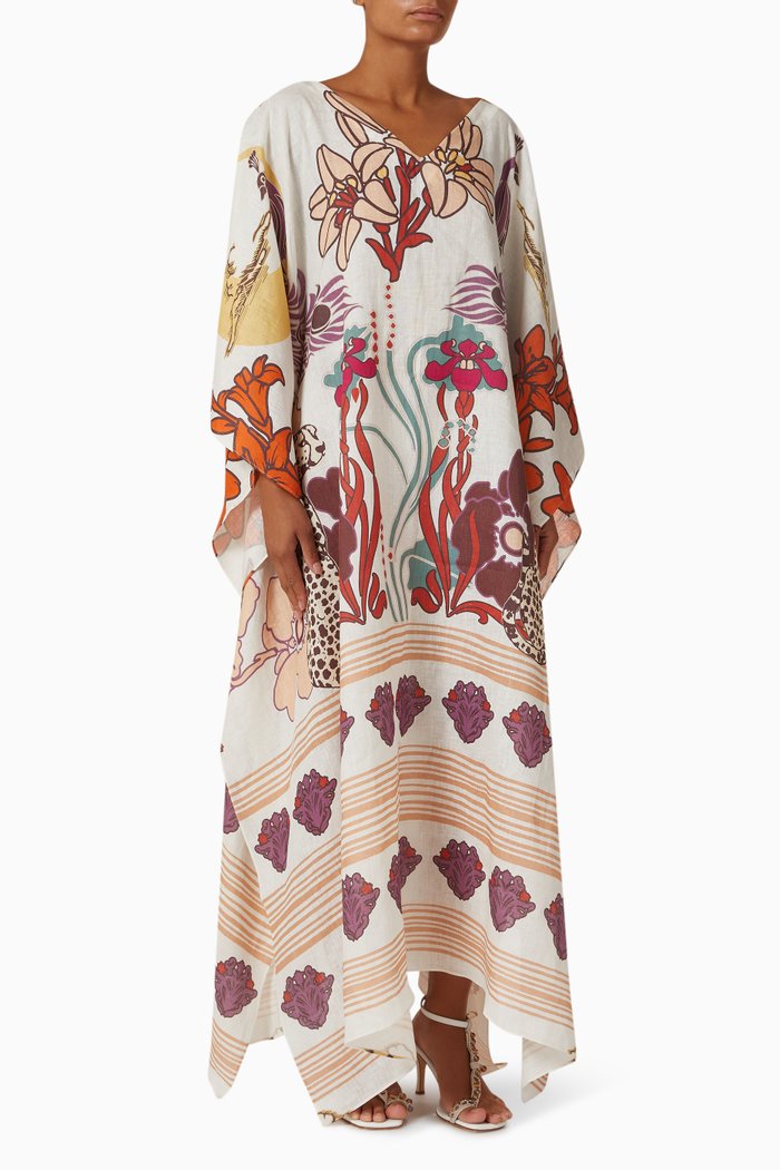 

Morena Kaftan in Linen, White