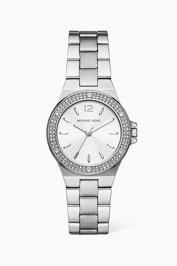 

Mini Lennox Quartz Pavé Stainless Steel Watch, 33mm, Silver