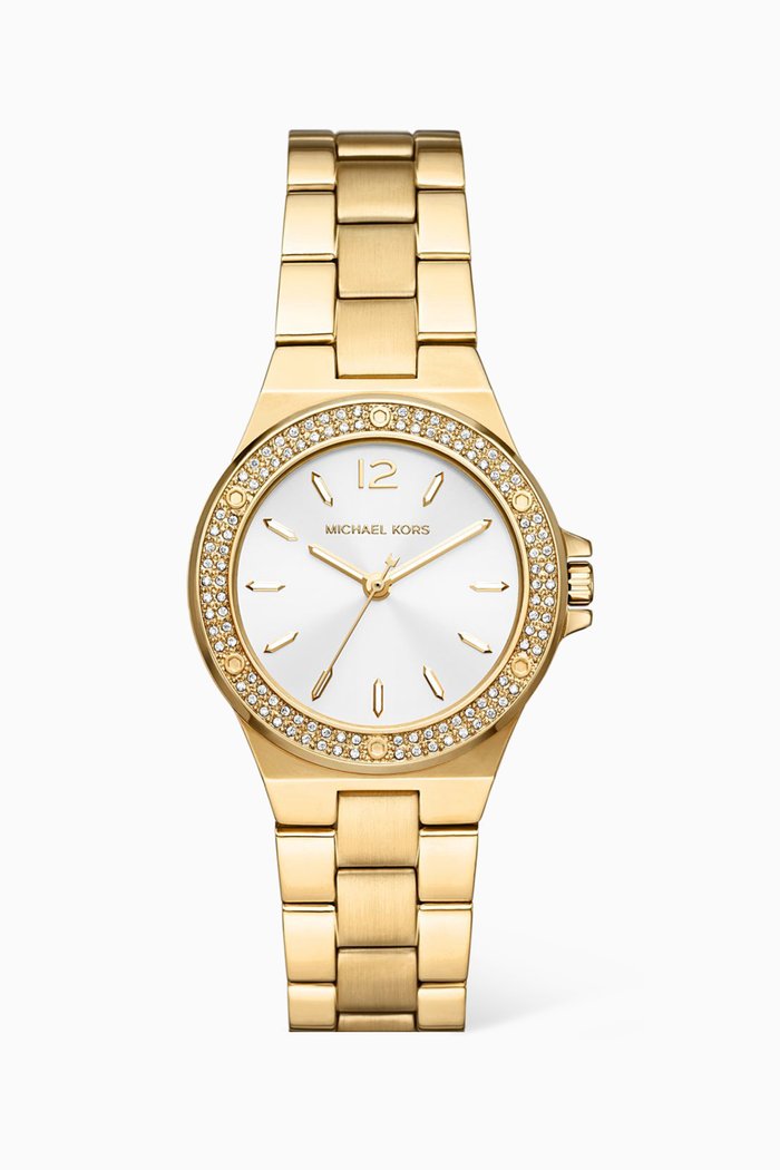 

Mini Lennox Quartz Pavé Stainless Steel Watch, 33mm, Gold