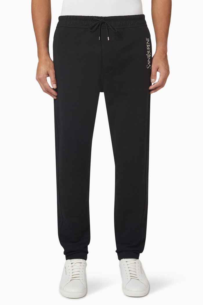 Logo Sweatpants in Cotton Fleece, Black